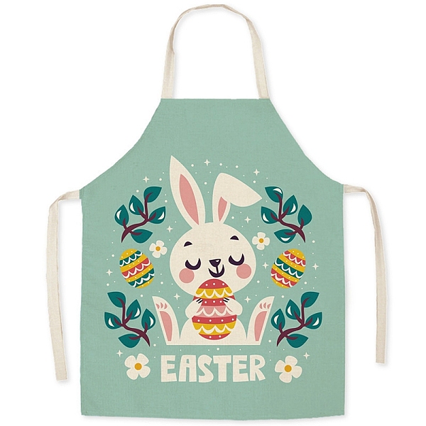 

PandaHall Cute Easter Rabbit Pattern Polyester Sleeveless Apron, with Double Shoulder Belt, for Household Cleaning Cooking, Medium...