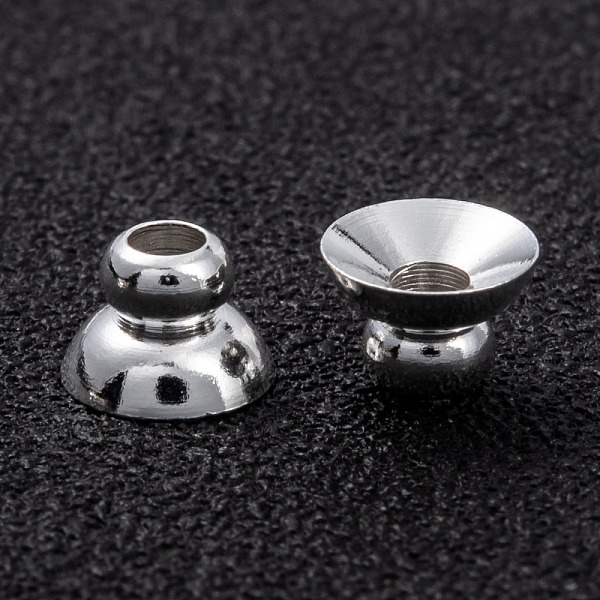 

PandaHall Brass Beads Cap, Long-Lasting Plated, Apetalous, 925 Sterling Silver Plated, 6x4mm, Hole: 2mm Brass