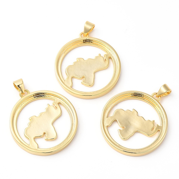 

PandaHall Eco-Friendly Rack Plating Brass Pendants, Long-Lasting Plated, Lead Free & Cadmium Free, Flat Round with Map, Real 18K Gold Plated...