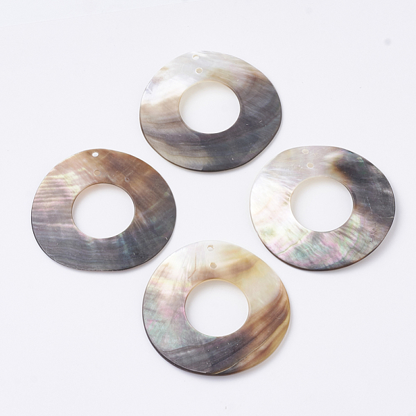 

PandaHall Black Lip Shell Pendants, Donut, 49x2mm, Hole: 1.5mm Black Lip Shell Donut Black