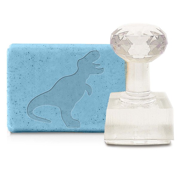 

PandaHall Clear Acrylic Soap Stamps, DIY Soap Molds Supplies, Rectangle, Dinosaur Pattern, 60x37x37mm Acrylic Dinosaur Clear