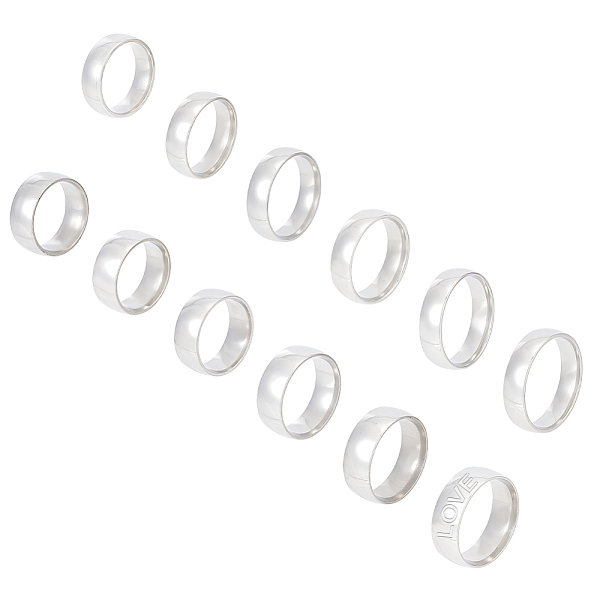 

PandaHall Unicraftale 24Pcs 12 Size Titanium Steel Simple Plain Band Rings Set for Women, Stainless Steel Color, Inner Diameter: 16~20.9mm...