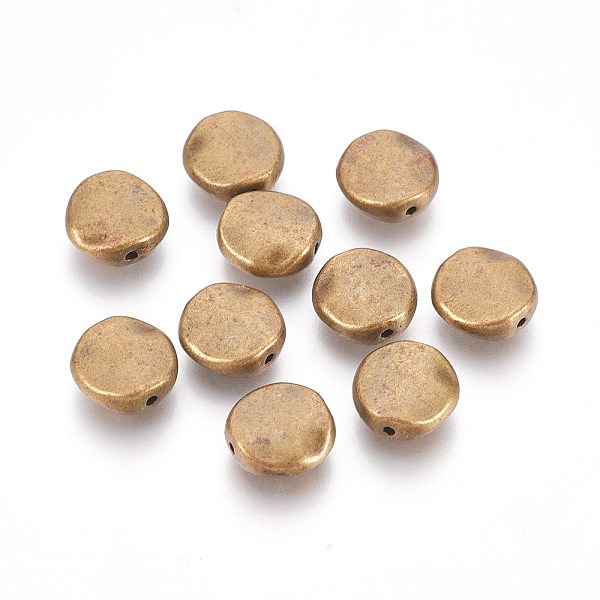 

PandaHall Tibetan Style Alloy Beads, Cadmium Free & Nickel Free & Lead Free, Wavy Flat Round, Antique Bronze, 12x12x4mm, Hole: 1mm Alloy...