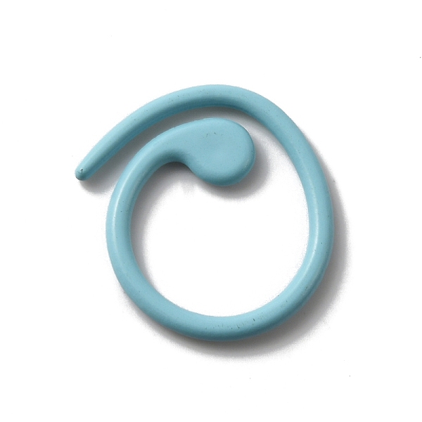 

PandaHall Baking Painted Zinc Alloy Knitting Stitch Marker Rings, Crochet Clips, Sky Blue, 1.45x0.1cm, 15pcs/bag Alloy