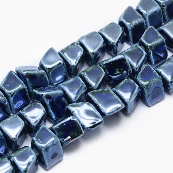 

PandaHall Handmade Eco-Friendly Porcelain Beads, Nuggets, Marine Blue, 20x13.5~14x13~14mm, Hole: 3mm Porcelain Nuggets Blue