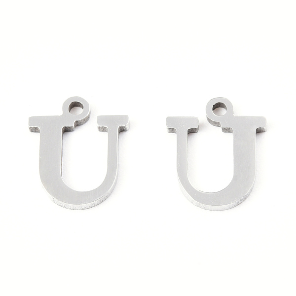 

PandaHall 201 Stainless Steel Charms, Alphabet, Letter.U, 9x7.5x1mm, Hole: 1mm 201 Stainless Steel Letter U