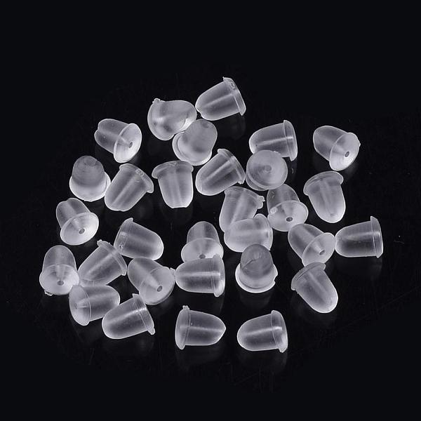 

PandaHall Plastic Ear Nuts, Earring Backs, Clear, 4x4mm, Hole: 0.5mm Plastic Clear