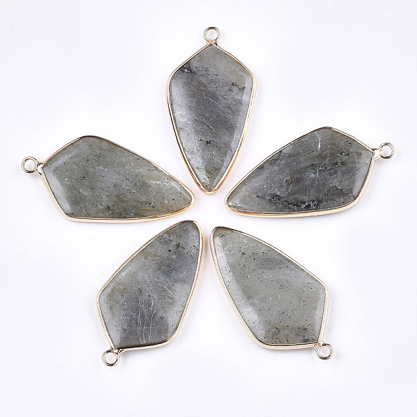 

PandaHall Natural Labradorite Pendants, with Brass Findings, Kite, Golden, 40~42x21x3.5~4.5mm, Hole: 2mm Labradorite Others