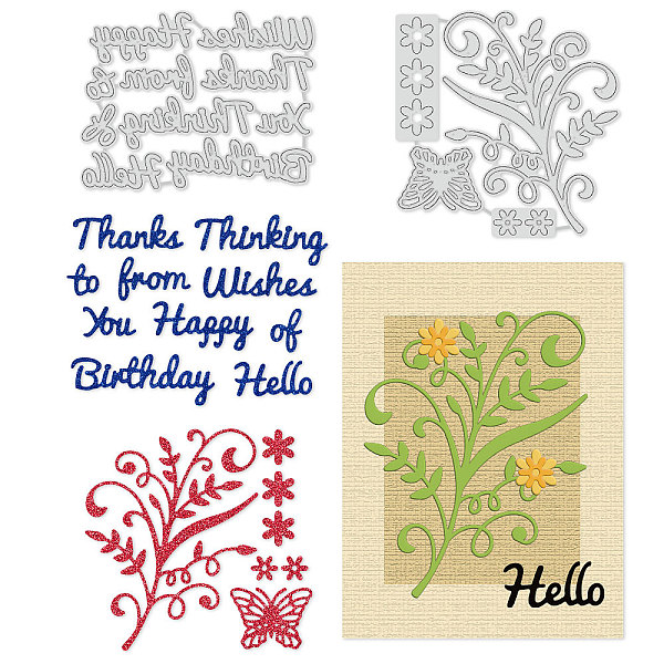 

PandaHall GLOBLELAND 2Pcs 2 Style Carbon Steel Cutting Dies Stencils, for DIY Scrapbooking/Photo Album, Decorative Embossing DIY Paper Card...