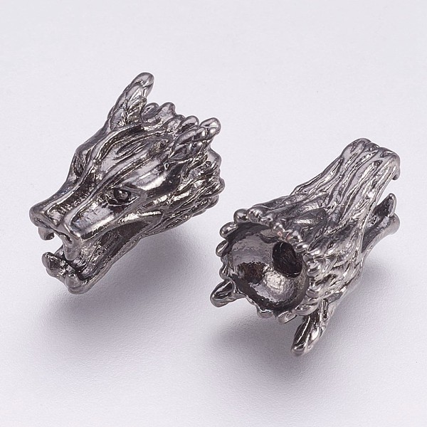 

PandaHall Tibetan Style Alloy Beads, Dragon Head, Gunmetal, 9x15x10mm, Hole: 2mm Alloy Dragon