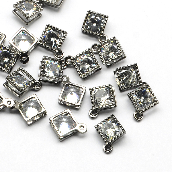 

PandaHall Rhombus Alloy Charms, with Cubic Zirconia, Gunmetal, 14x11x5mm, Hole: 1.5mm Cubic Zirconia Rhombus