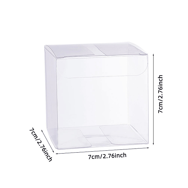 

PandaHall Transparent Plastic PVC Box Gift Packaging, Waterproof Folding Box, Square, Clear, 21.4x14x0.1cm, Box: 7x7x7cm Plastic Square...