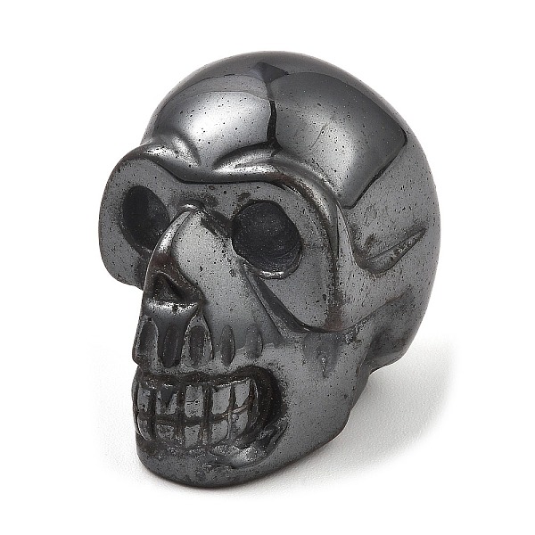 PandaHall Synthetic Non-Magnetic Hematite Skull Display Decorations, for Home Desktop Decoration, 33x43.5x42mm Non-magnetic Hematite Skull