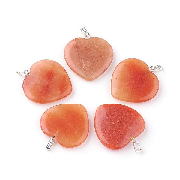 

PandaHall Natural Red Aventurine Pendants, with Silver Color Plated Alloy Findings, Heart, 26~28x25~26x4.5~5mm, Hole: 2.5x5.5mm Red...
