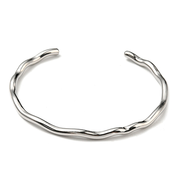 

PandaHall 304 Stainless Steel Cuff Bangles, Stainless Steel Color, Inner Diameter: 2x2-1/4 inch(5x5.8cm) 304 Stainless Steel