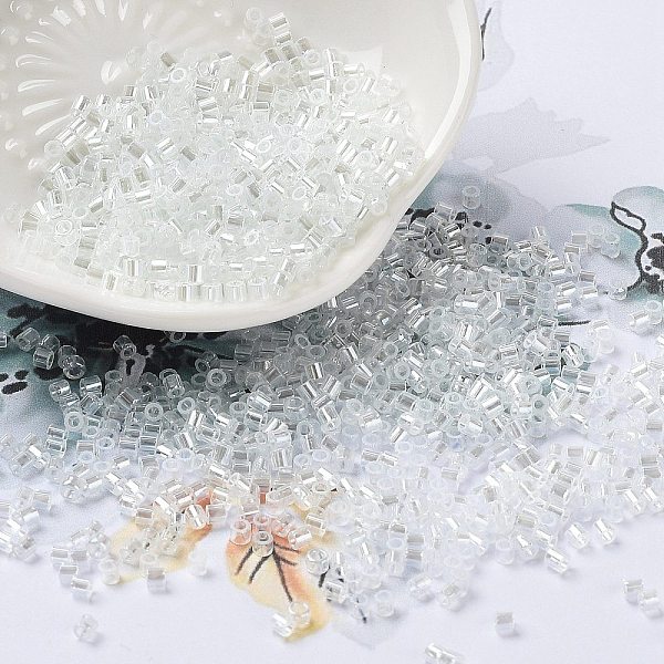 

PandaHall Transparent Colours Luster Glass Seed Beads, Cylinder, Clear, 2x2mm, Hole: 1mm Glass Clear