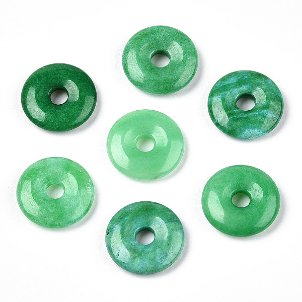 

PandaHall Natural Malaysia Jade Pendants, Dyed, Donut/Pi Disc, Donut Width: 12mm, 30x3.5~4.5mm, Hole: 5mm Malaysia Jade Donut