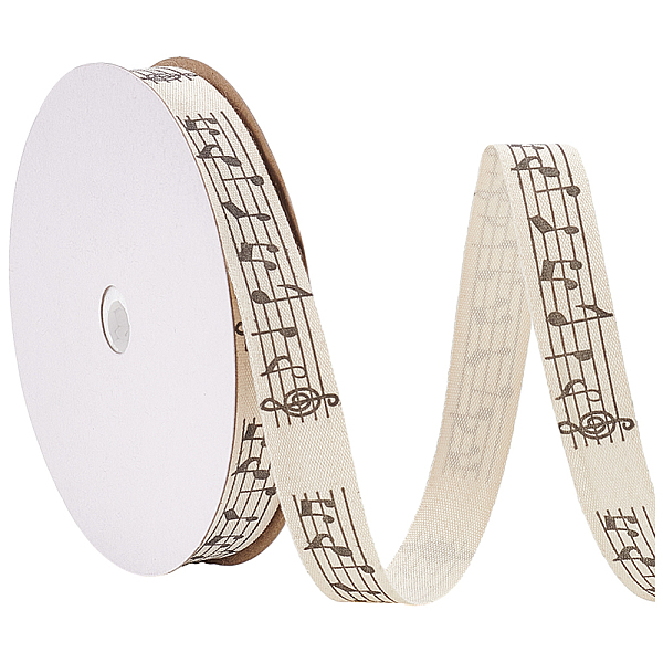

PandaHall Polyester Ribbon, for Gift Wrapping, Party Decoration, Floral White, Flat, Musical Note Pattern, 5/8 inch(15mm), about 20...