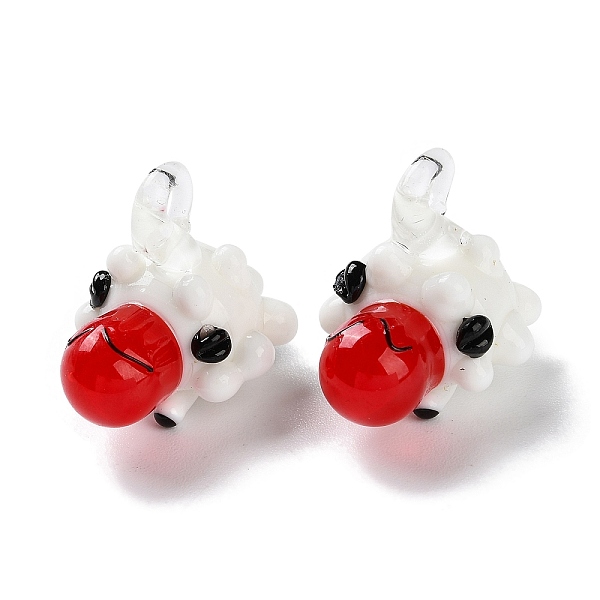 

PandaHall Handmade Lampwork Pendants, Sheep, Red, 23x20x23mm, Hole: 3.5x2.5mm Lampwork Sheep Red