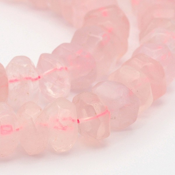 

PandaHall Natural Rose Quartz Faceted Rondelle Bead Strand, 14~17x6~9mm, Hole: 1mm, about 15.3 inch Rose Quartz Rondelle