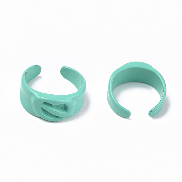 

PandaHall Spray Painted Alloy Cuff Rings, Open Rings, Cadmium Free & Lead Free, Turquoise, US Size 7 1/4(17.5mm) Alloy Green