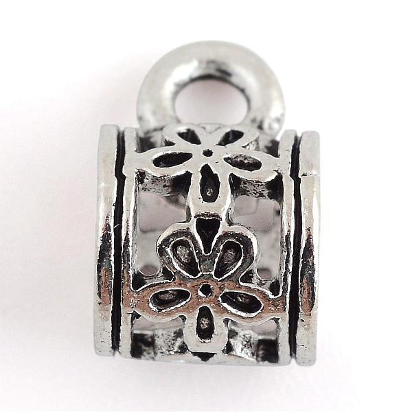 

PandaHall Tibetan Style Alloy Tube Bails, Loop Bails, Cadmium Free & Lead Free, Antique Silver, 10.5x7x7mm, Hole: 2mm, Inner Diameter: 5mm...