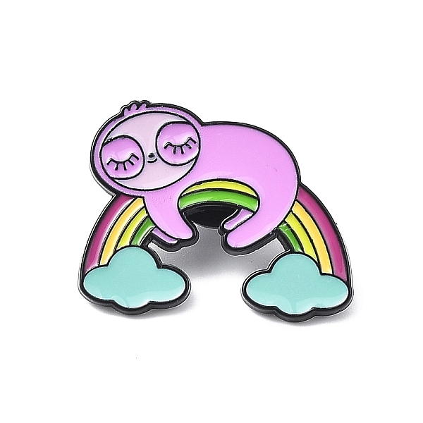 

PandaHall Animal & Rainbow Enamel Pins, Electrophoresis Black Alloy Cartoon Brooch for Backpack Clothes, Sloths, 23x29x1.5mm Alloy+Enamel...