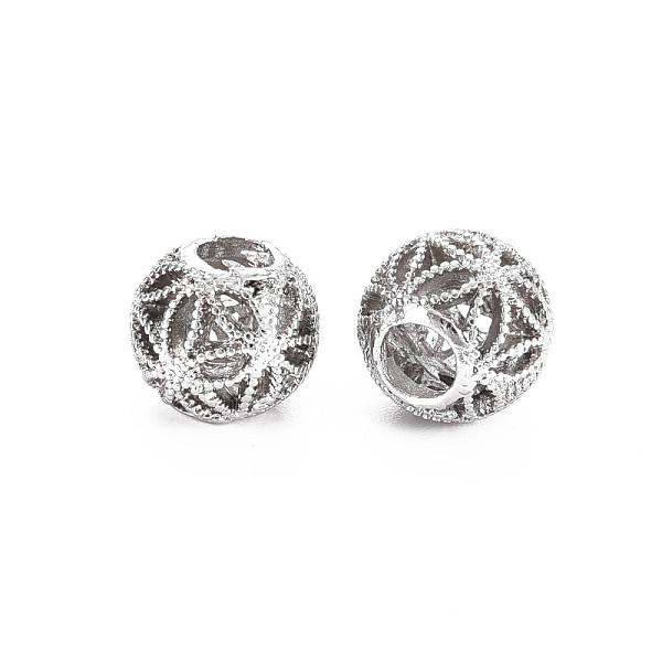 

PandaHall Rack Plating Alloy European Beads, Large Hole Beads, Cadmium Free & Nickel Free & Lead Free, Rondelle, Platinum, 10.5x9mm, Hole...