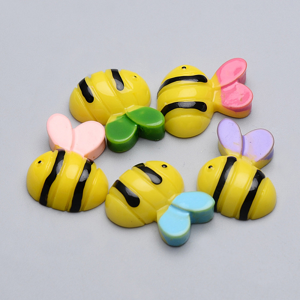 

PandaHall Resin Cabochons, Bees, Mixed Color, 16.5x19x7mm Resin Bees Multicolor