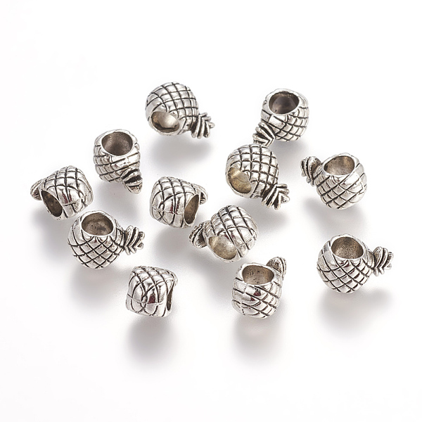 

PandaHall Antique Silver Fruit Tibetan Style European Beads, Large Hole Pineapple Beads, Lead Free & Cadmium Free, 12x7x6mm, Hole: 5mm Alloy...