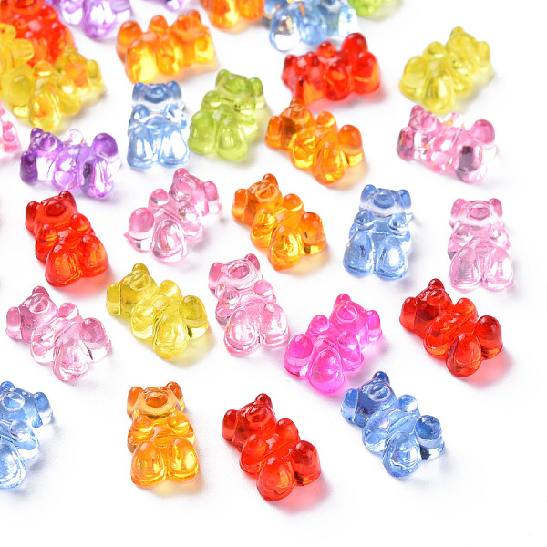 

PandaHall Transparent Acrylic Beads, Bear, Mixed Color, 12x8x6mm, Hole: 1.6mm, about 1340~1400pcs/500g Acrylic Bear Multicolor