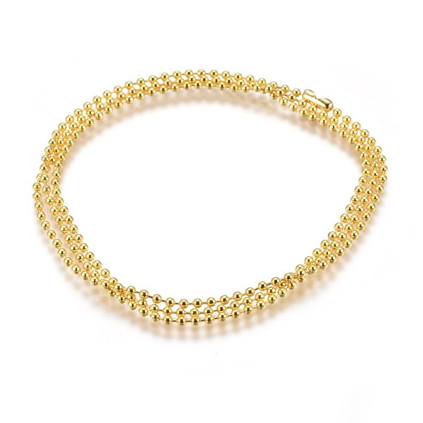 

PandaHall Stainless Steel Ball Chain Necklace Making, Golden, 30.3 inch(77cm), 2.5mm Stainless Steel