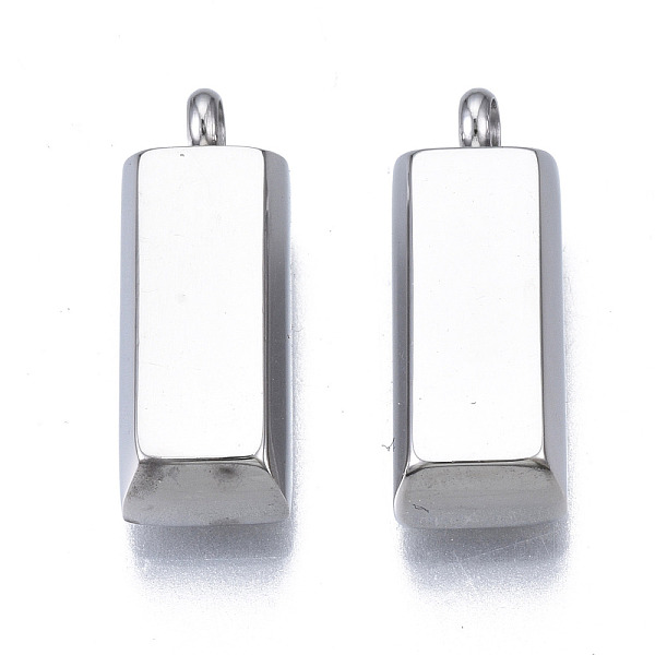 

PandaHall 201 Stainless Steel Pendants, Cuboid, Stainless Steel Color, 19x6.5x4.5mm, Hole: 2mm 201 Stainless Steel Cuboid