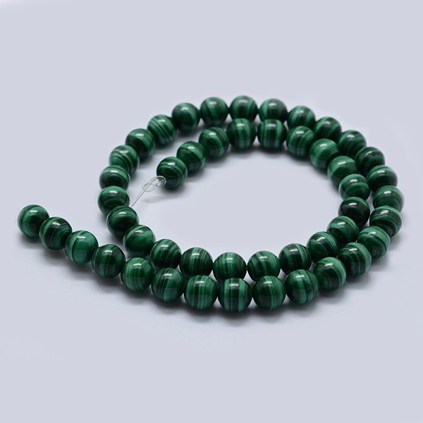 

PandaHall Natural Malachite Beads Strands, Grade AA, Round, 3mm, Hole: 0.6mm, about 137pcs/strand, 15.5 inch(39.5cm) Malachite Round