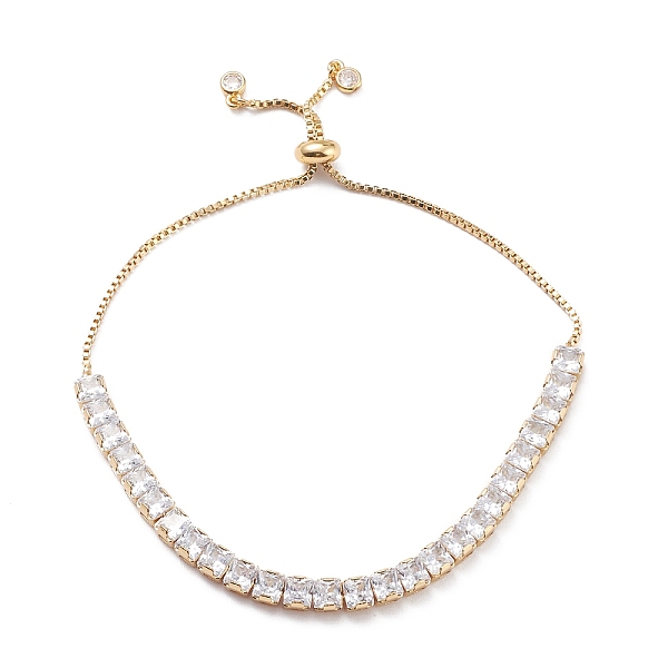 

PandaHall Cubic Zirconia Classic Tennis Bracelet for Women, Sparkling Slider Bracelets with Brass Findings, Lead Free & Cadmium, Real 18K..., Clear