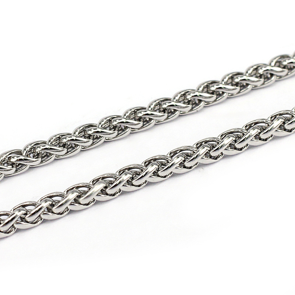 

PandaHall 304 Stainless Steel Wheat Chains, Foxtail Chain, Unwelded, Stainless Steel Color, 6x4x1mm 304 Stainless Steel