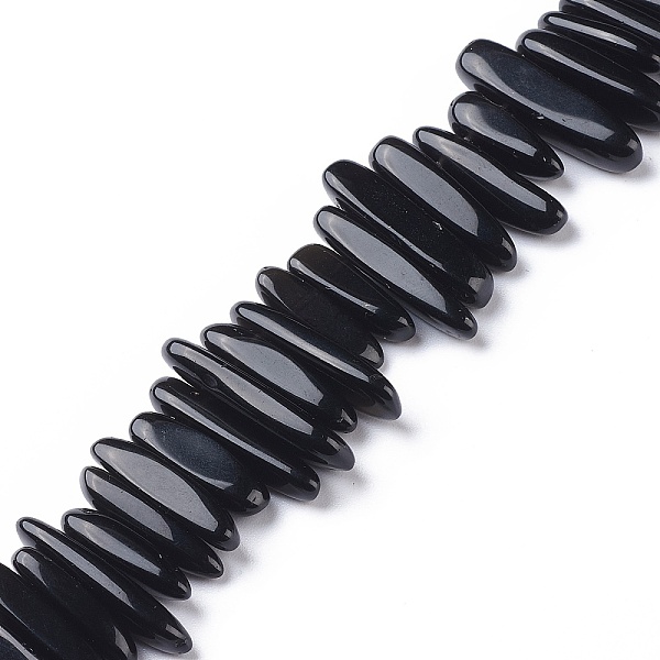 

PandaHall Synthetic Black Stone Chips Beads Strands, Dyed, 12~22x5~7mm, Hole: 1mm Black Stone Chip Black