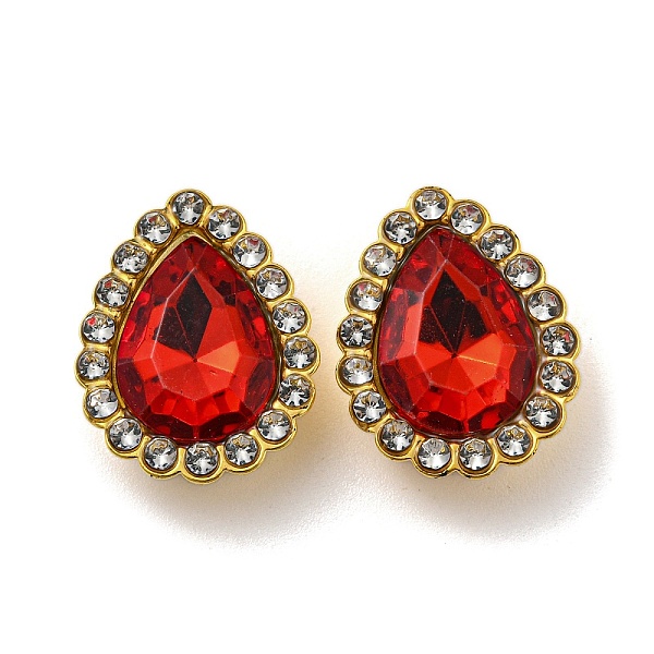 

PandaHall Acrylic Rhinetsone Cabochons, with ABS Plastic, Teardrop, Red, 19x15x6mm Acrylic Rhinestone Teardrop Red
