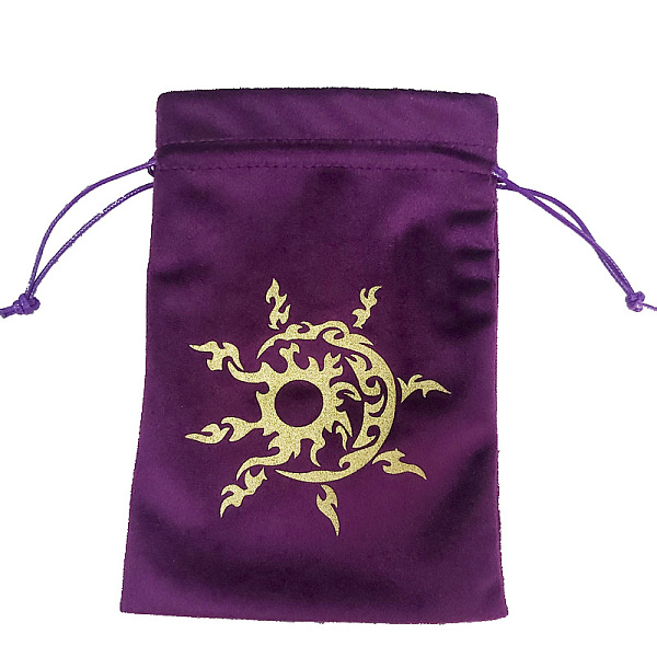 

PandaHall Velvet Tarot Cards Storage Bags, Tarot Desk Storage Holder, Purple, Sun Pattern, 18x13cm Velvet Sun Purple