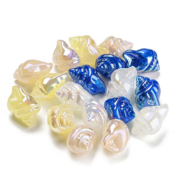 

PandaHall Iridescent Plating Acrylic Beads, Conch, Mixed Color, 16.5x24x14mm, Hole: 1.6mm Acrylic Shell Shape Multicolor