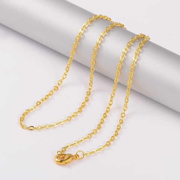

PandaHall Iron Cable Chain Necklaces Making, with Brass Lobster Claw Clasps, Golden, 21.8 inch, 2mm Iron