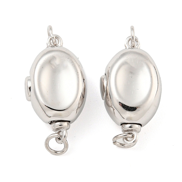 

PandaHall 925 Sterling Silver Box Clasps, Bean Shape, Real Platinum Plated, 9x16x6mm, Hole: 2.4mm Sterling Silver Oval