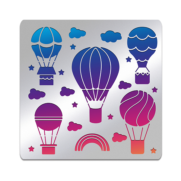 

PandaHall BENECREAT Hot Air Balloon Stencils, Reusable Rainbow Cloud Stainless Steel Stencils for Crafts and Painting On Wood, Floor, Tile...
