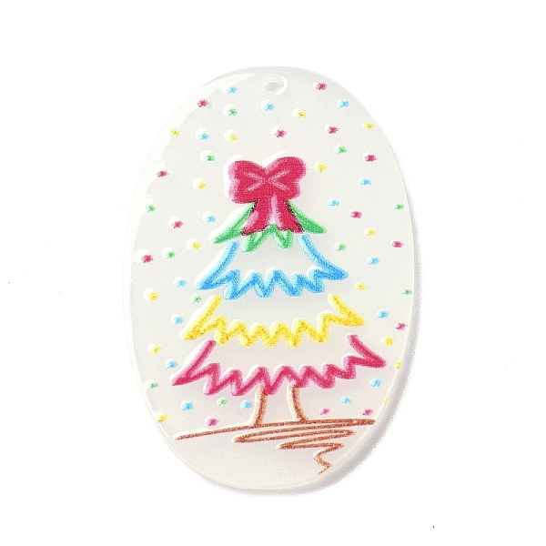 

PandaHall Printed Acrylic Pendants, for Christmas, Oval with Chriatmas Tree Charm, White, 39.5x26x2mm, Hole: 1.6mm Acrylic Christmas Tree...