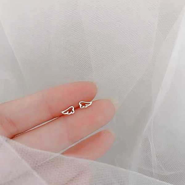 

PandaHall Alloy Earrings for Women, with 925 Sterling Silver Pin, Wing, 10mm Alloy Wing