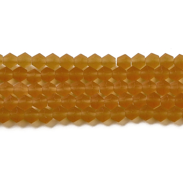 

PandaHall Imitate Austrian Crystal Frosted Glass Beads Strands, Grade AA, Faceted, Bicone, Peru, 3.5x3mm, Hole: 0.8mm, about..., Brown