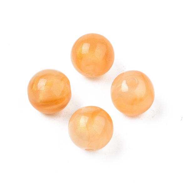 

PandaHall Opaque Acrylic Beads, Two Tone Color, with Glitter Powder, Round, Sandy Brown, 11.5x11mm, Hole: 2mm, about 520pcs/500g Acrylic...