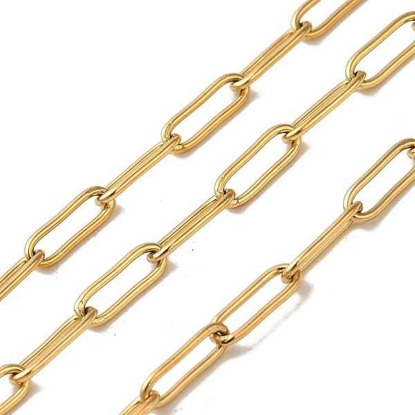 

PandaHall Ion Plating(IP) 304 Stainless Steel Oval Link Chains, Soldered, with Spool, Real 18K Gold Plated, 8.5x3x0.7mm, 10m/roll 304...