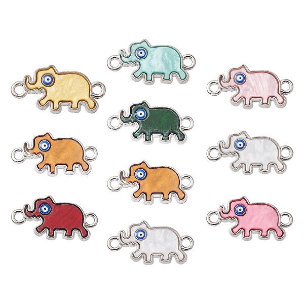 

PandaHall Acrylic Pendants, with Enamel and Alloy Findings, Elephant with Evil Eye, Mixed Color, Platinum, 11.5x22.5x2.5mm, Hole: 1.8mm...