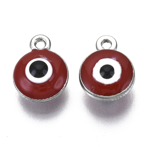 

PandaHall Alloy Pendants, with Enamel, Flat Round with Evil Eye, Mixed Color, 12.5x10x7mm, Hole: 1.4mm Alloy+Enamel Evil Eye Multicolor